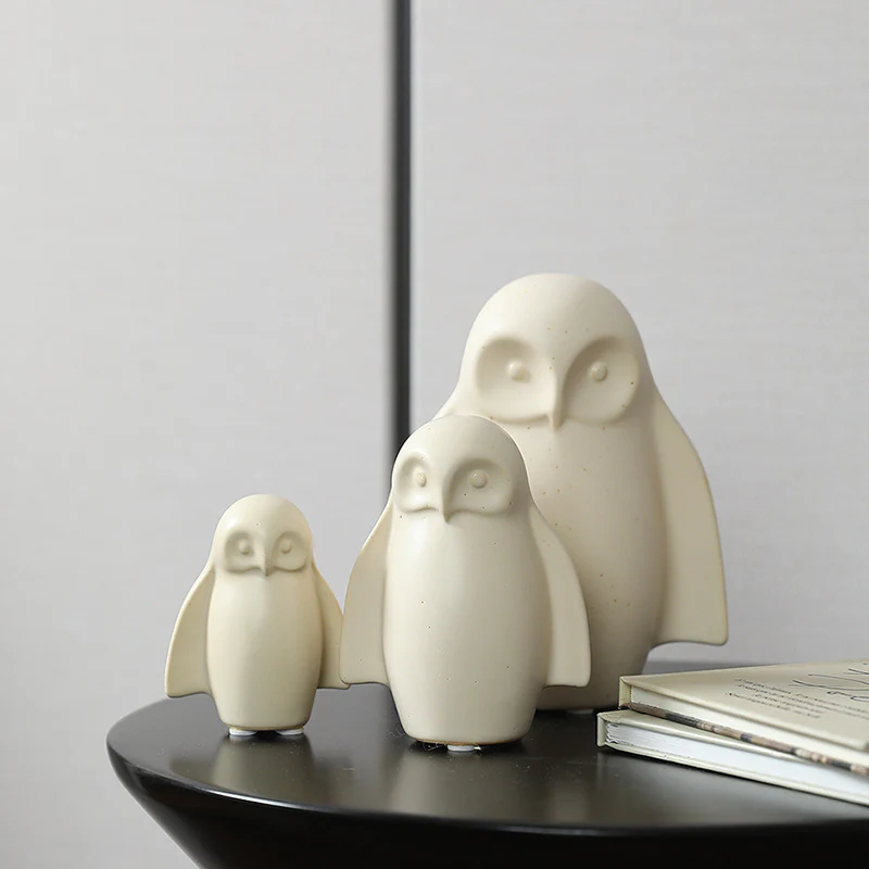 Creative American Modern Ceramic Owl Desktop Ornament Home Decor - Image 3