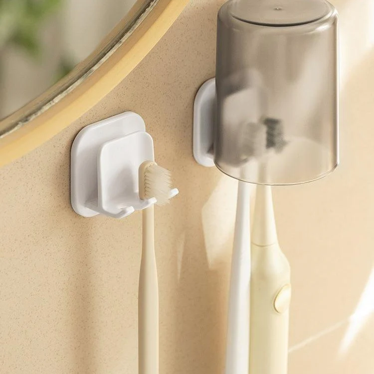 Electric toothbrush holder, no-drill, wall-mounted cup holder with lid, dustproof, household cup rack. - Image 2