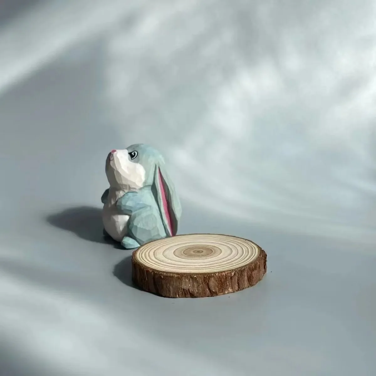 Handmade wooden rabbit figurine - Image 2