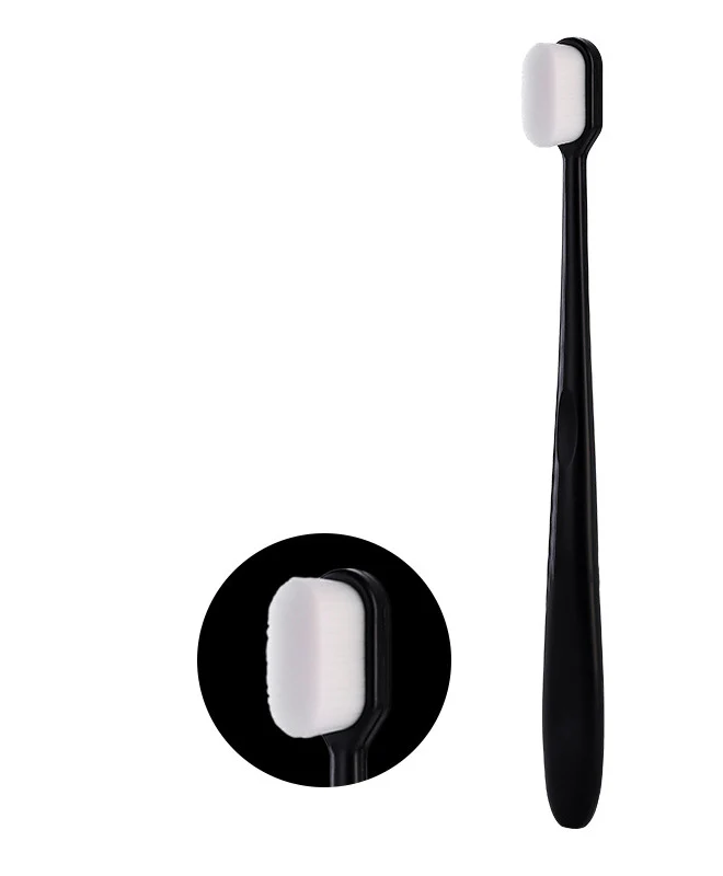 Portable soft-bristled toothbrush, single tube, home care toothbrush with plush bristles.