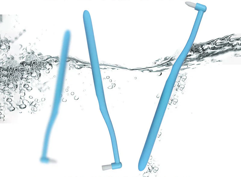 Single-bristle toothbrush with pointed head, flat head, soft bristles, small head, for cleaning interdental spaces, wisdom teeth, and braces. - Image 3