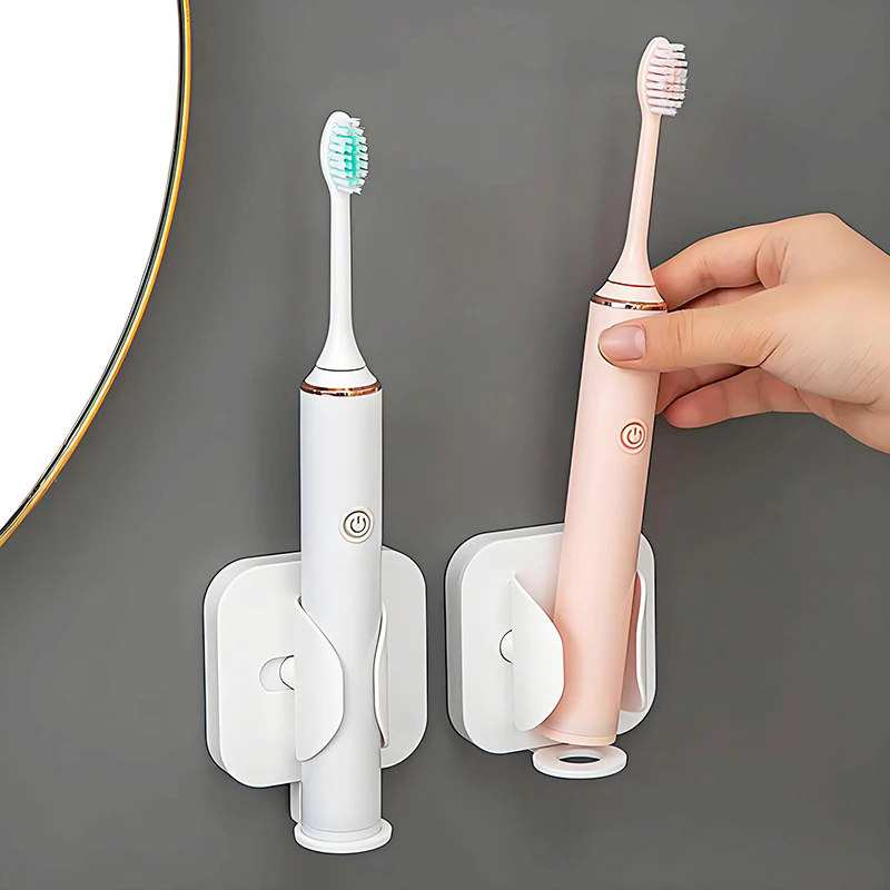 Wall-mounted gravity-sensor electric toothbrush holder, no drilling required, multi-functional toothpaste and comb holder for bathroom use. - Image 3