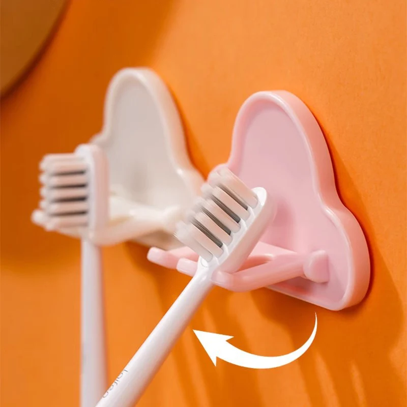 Wall-mounted toothbrush holder, no drilling required, high-end design, cartoon cloud design, multi-functional bathroom vanity. - Image 2
